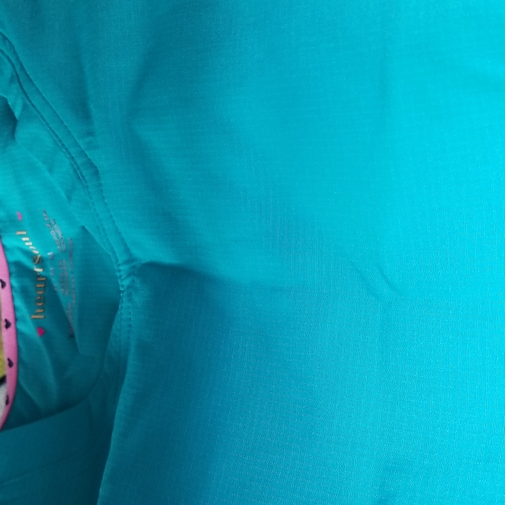 Heart soul teal scrub top